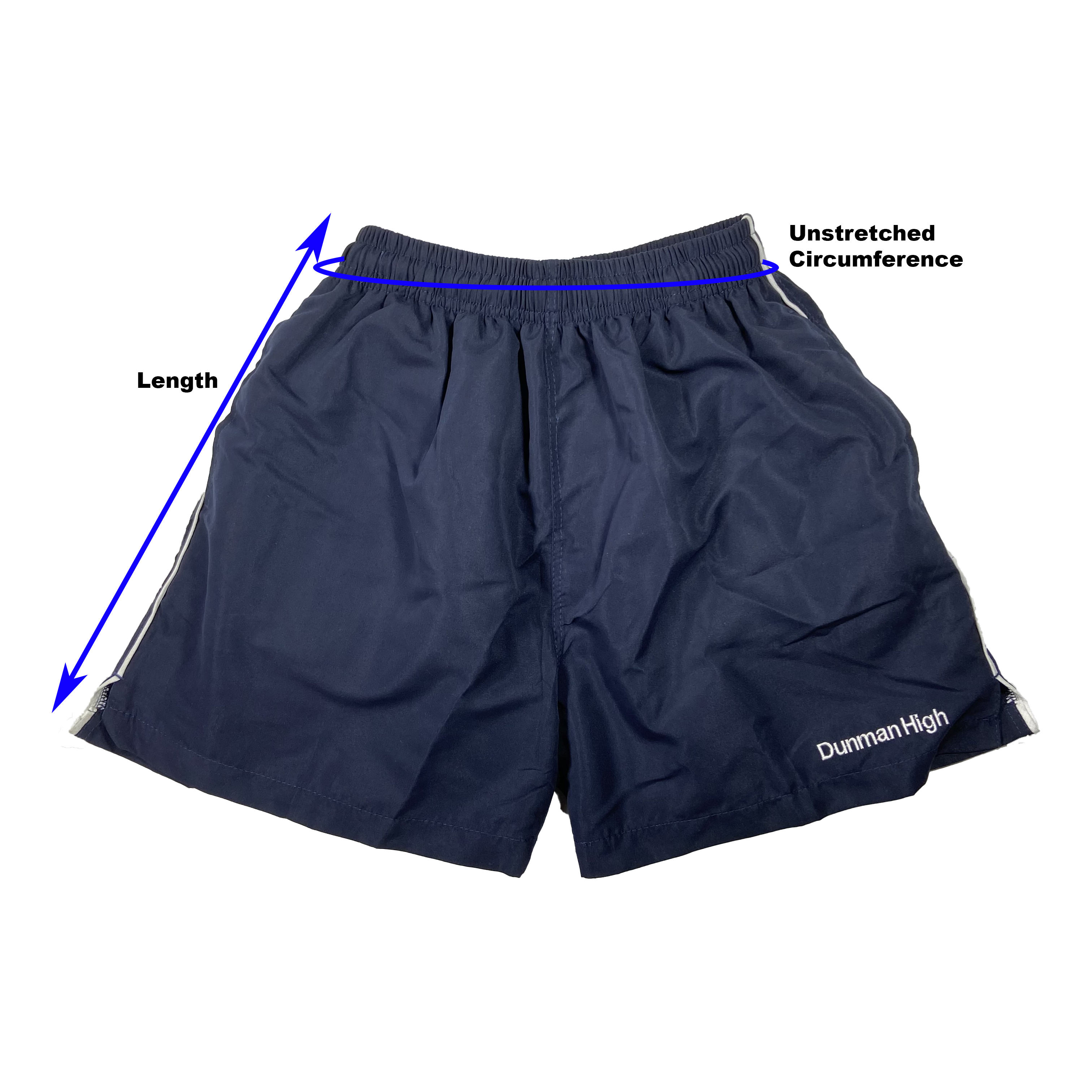 Dunman High PE Shorts - Product Dimenson